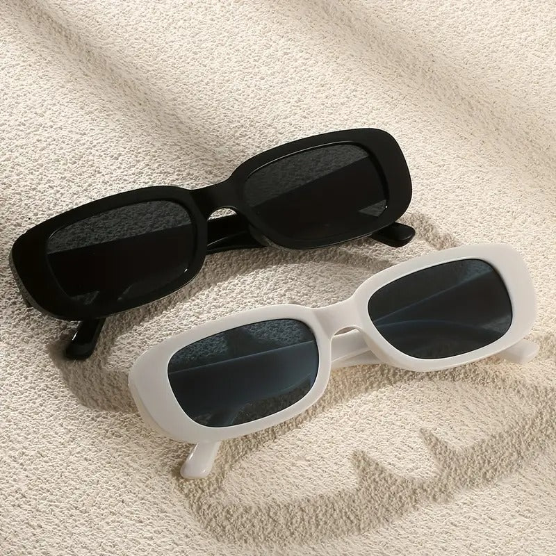 2pcs Small Square Fashion Glasses for Women Men
